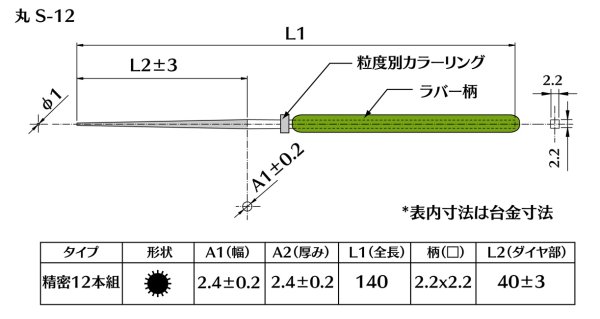 画像2: ダイヤモンドヤスリ スタンダード S-12丸  #100 (5本セット) (2)